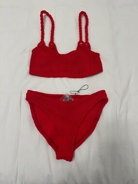 Hunza G Phoebe Bikini Set in Red